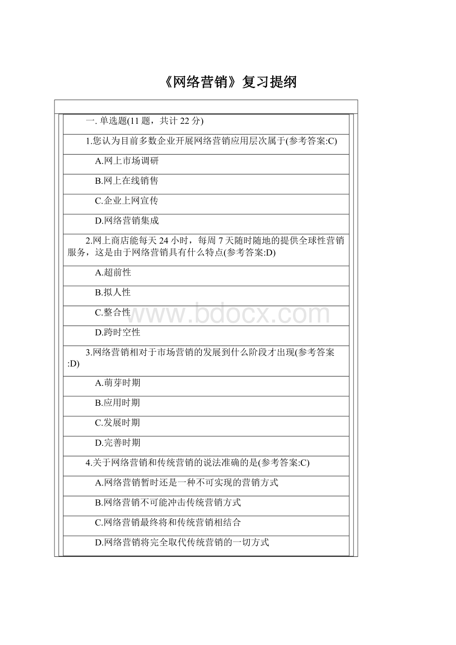 《网络营销》复习提纲Word格式.docx_第1页