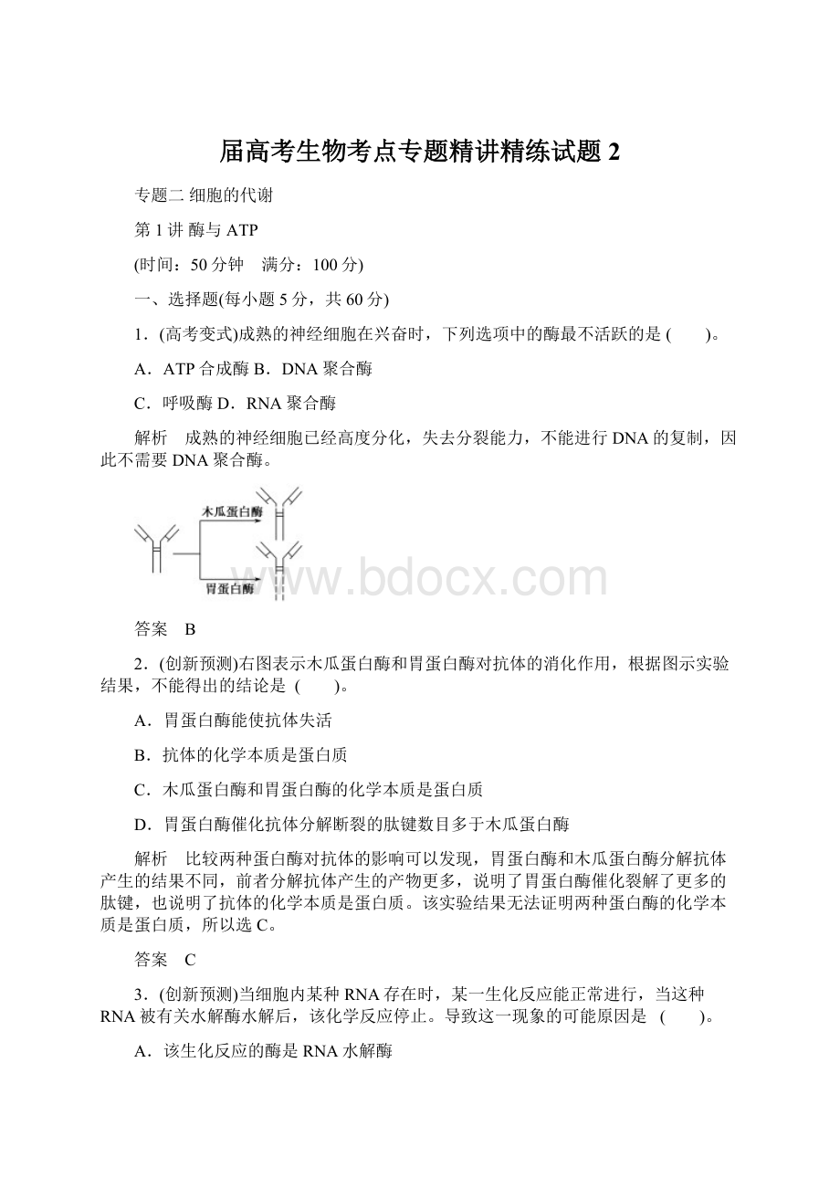 届高考生物考点专题精讲精练试题2.docx