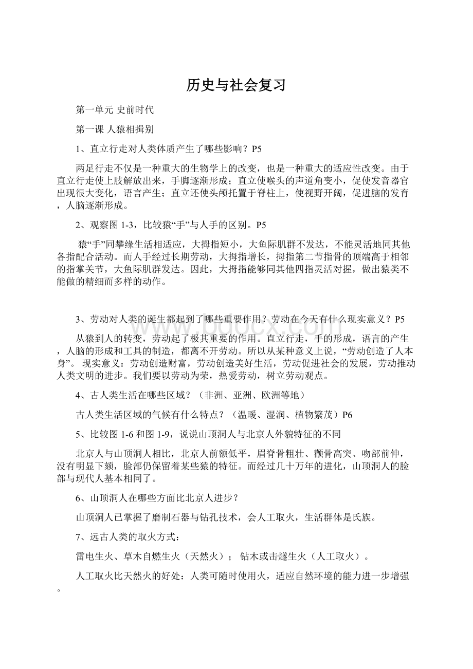 历史与社会复习Word文件下载.docx_第1页