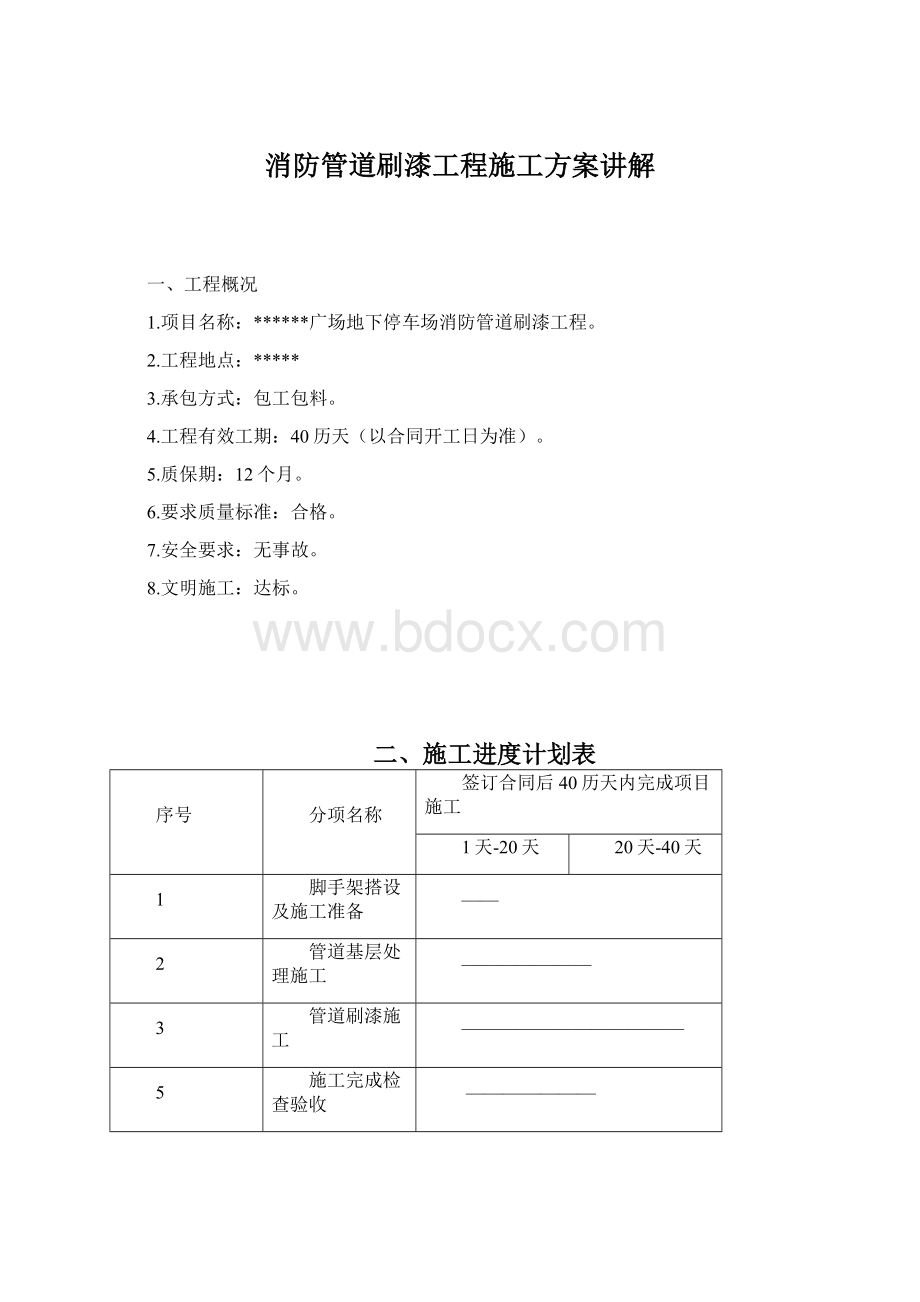 消防管道刷漆工程施工方案讲解.docx_第1页