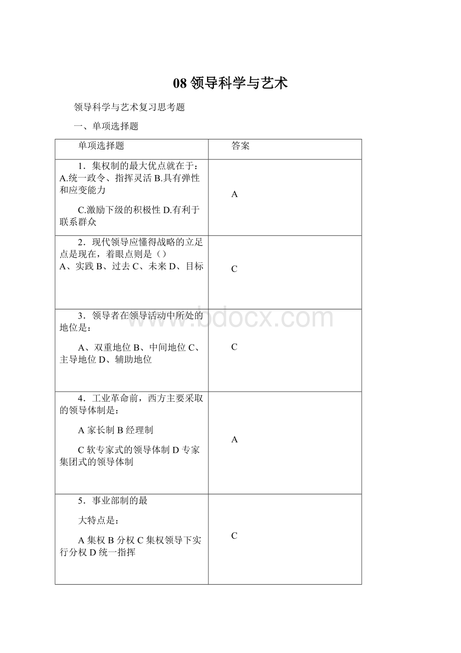 08 领导科学与艺术Word格式.docx