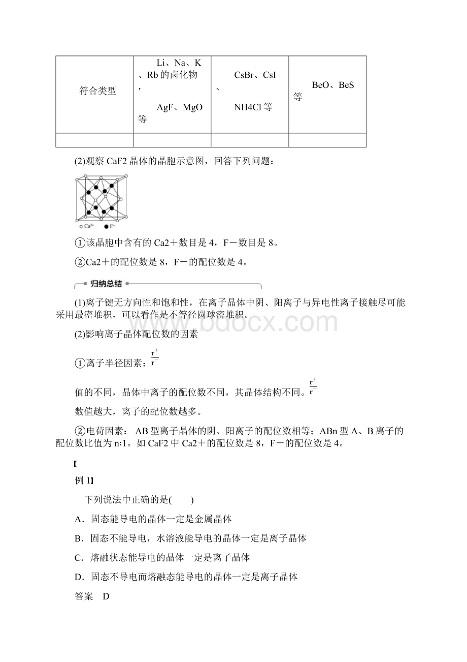 新人教版最新版高中化学 第3章第2节 金属晶体与离子晶体 第2课时学案 鲁科版选修3必做练习.docx_第2页