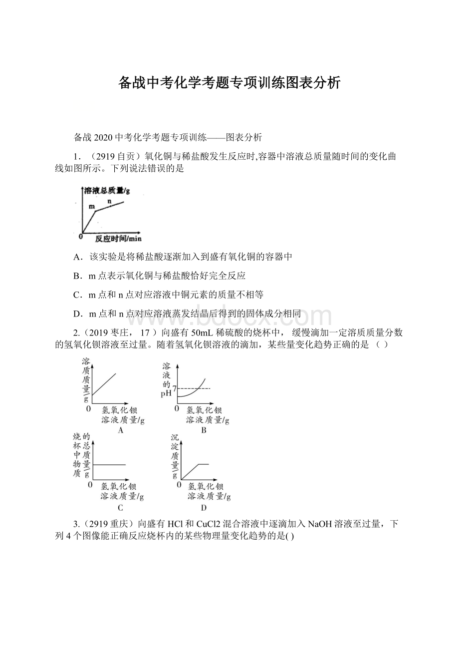 备战中考化学考题专项训练图表分析Word格式.docx_第1页