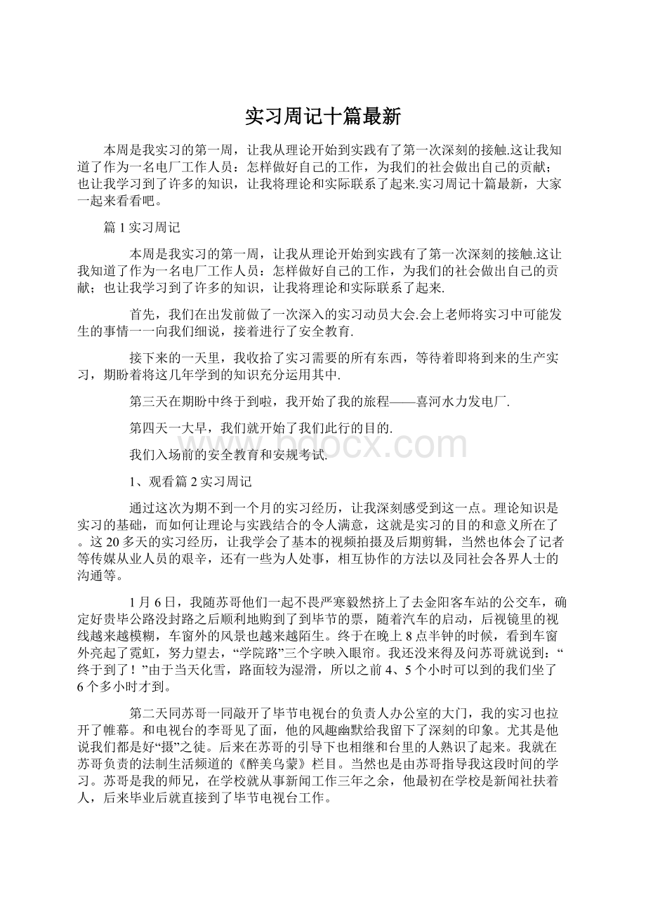 实习周记十篇最新.docx