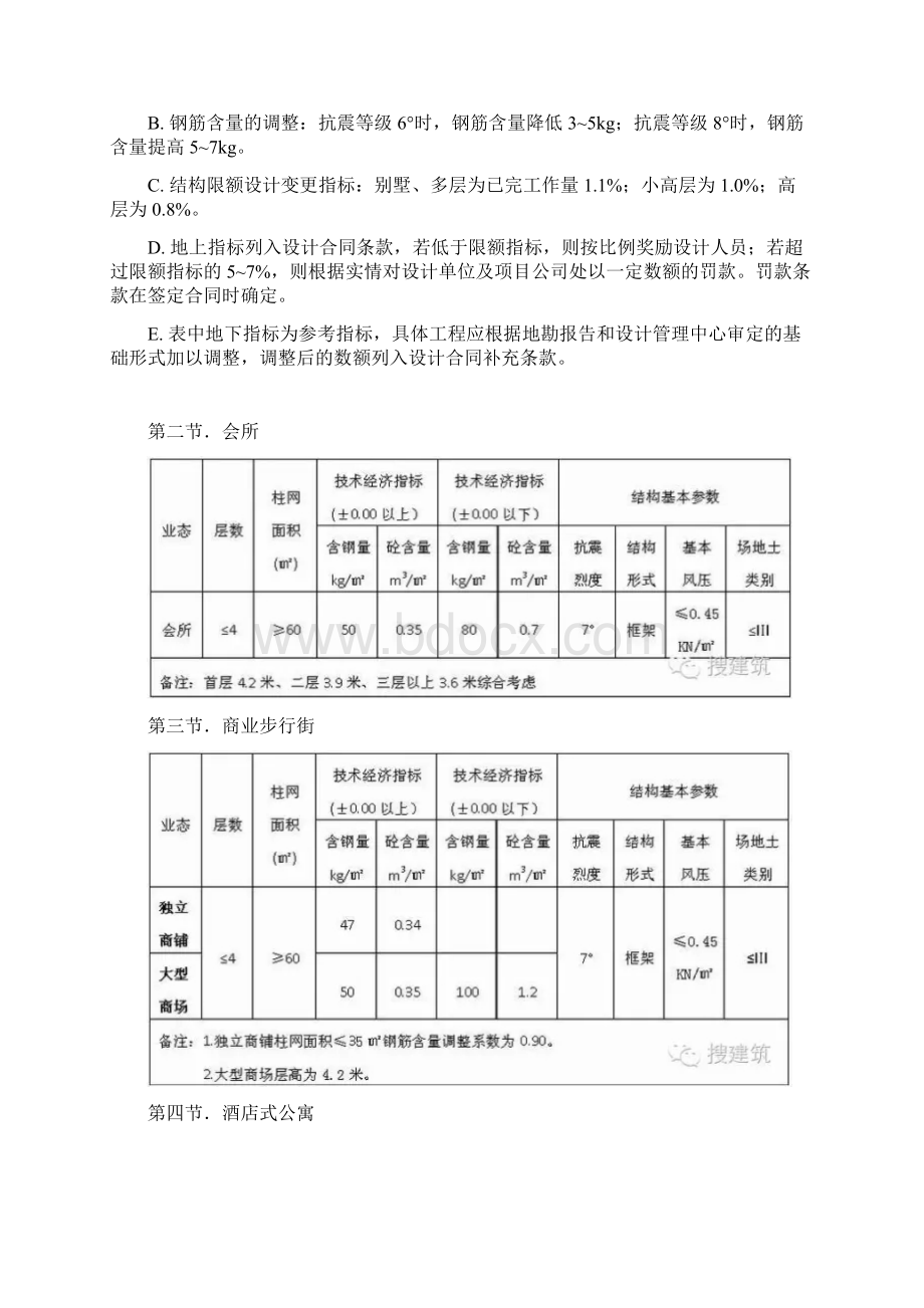 万科结构形式与材料限额标准Word文件下载.docx_第2页