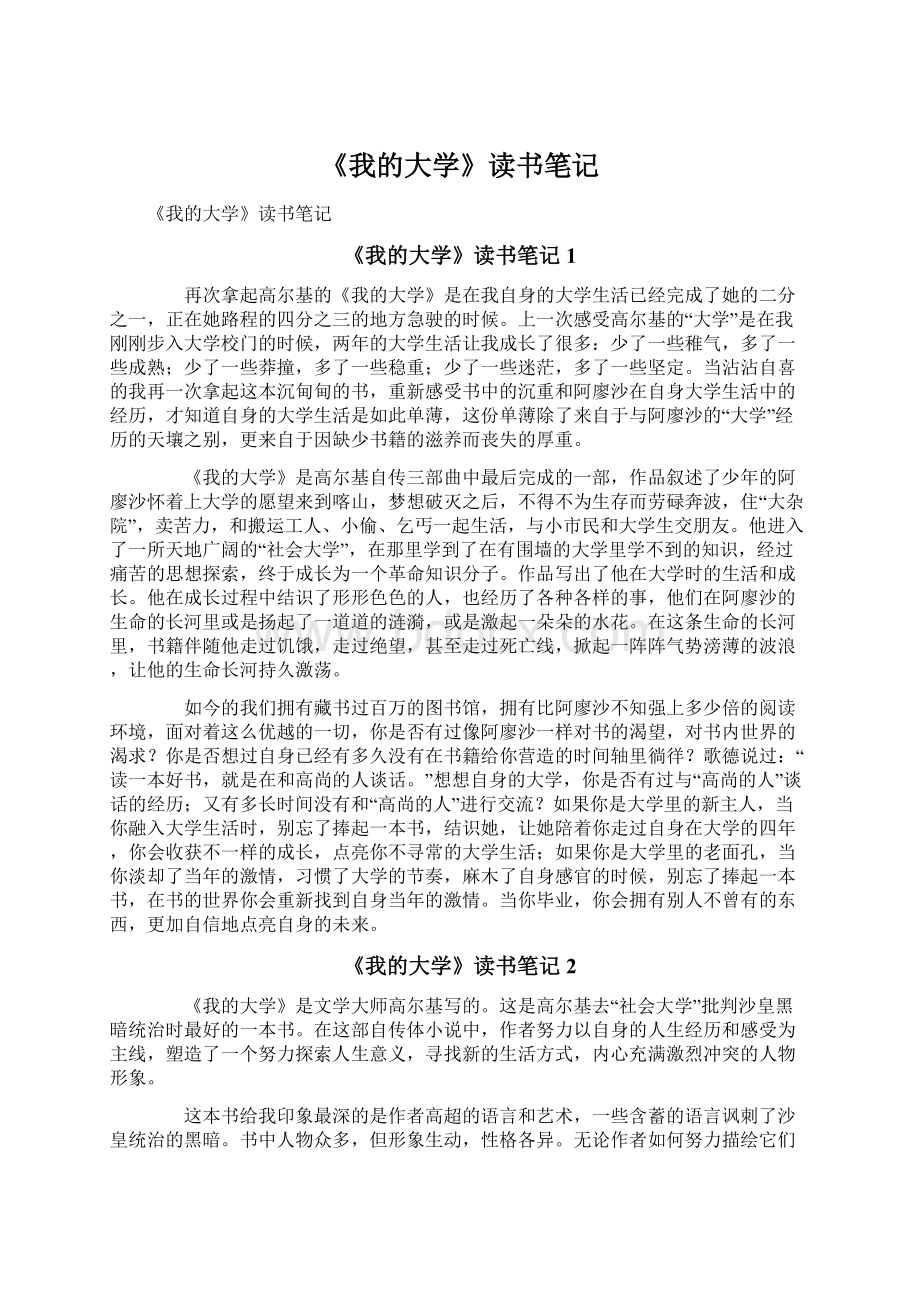 《我的大学》读书笔记.docx