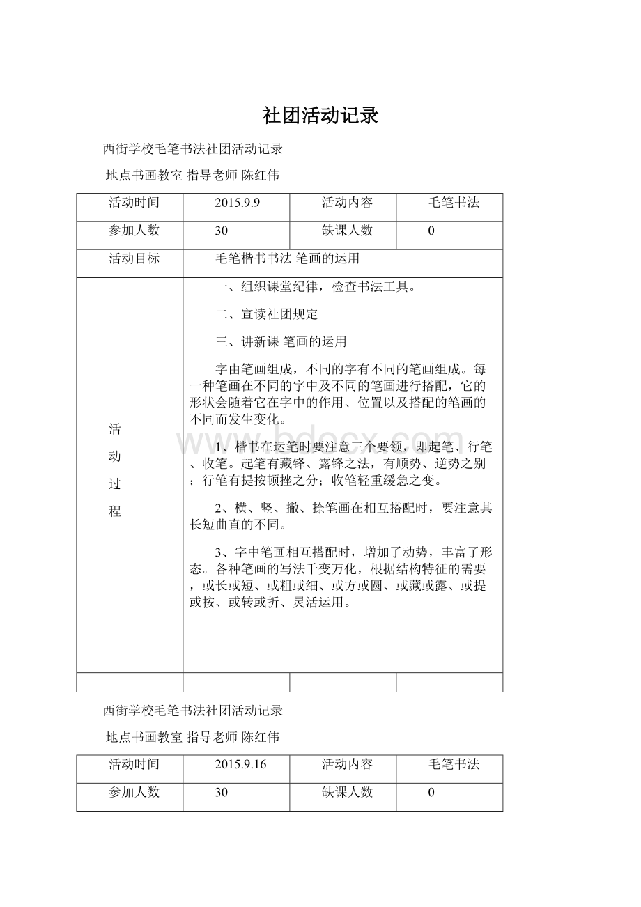 社团活动记录Word文档下载推荐.docx