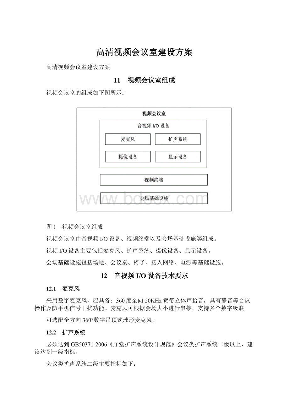 高清视频会议室建设方案.docx_第1页