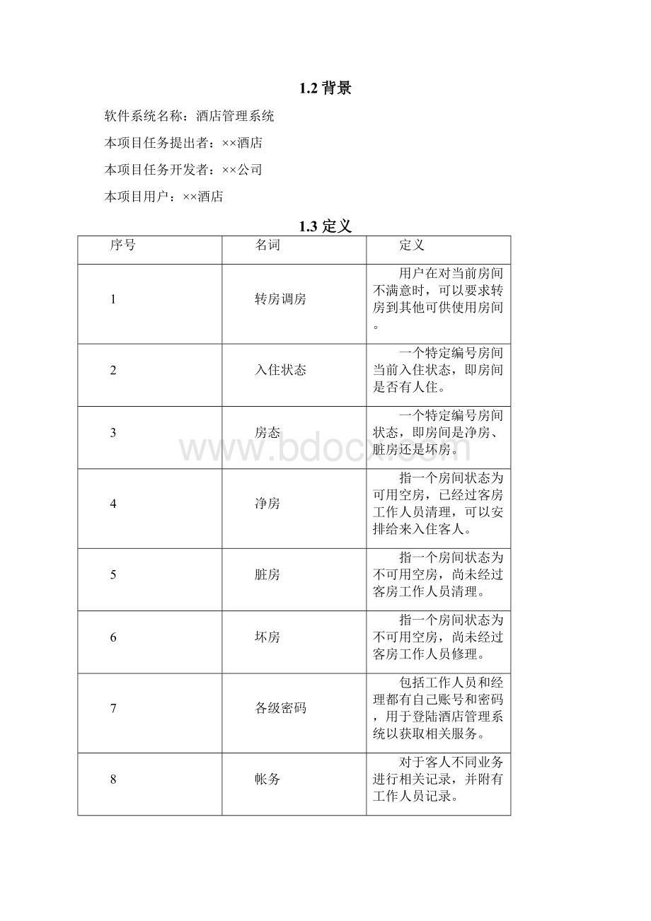 酒店管理系统设计基于架构设计五视图法Word下载.docx_第2页