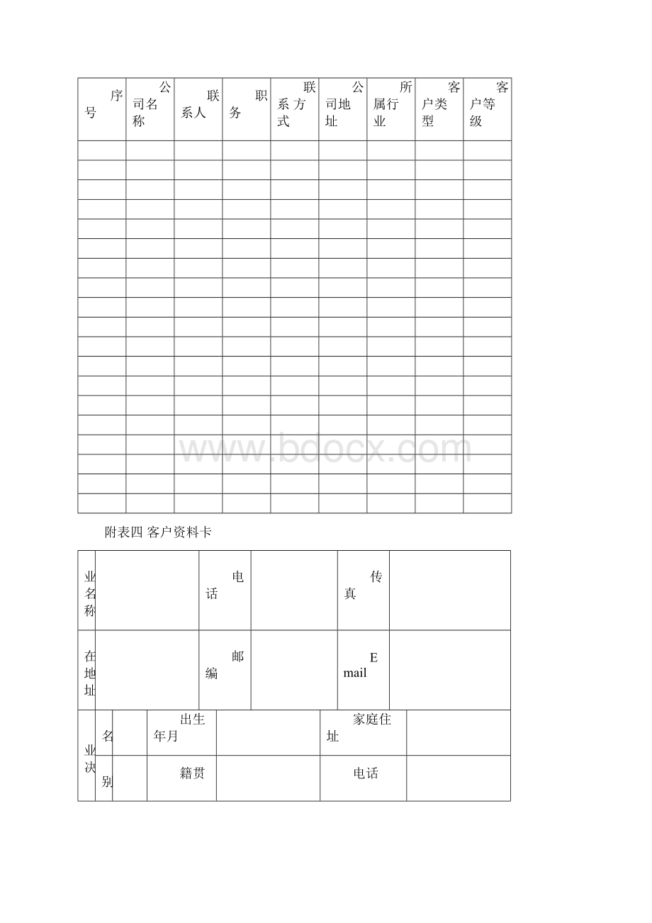 客户档案管理办法表格Word格式.docx_第2页