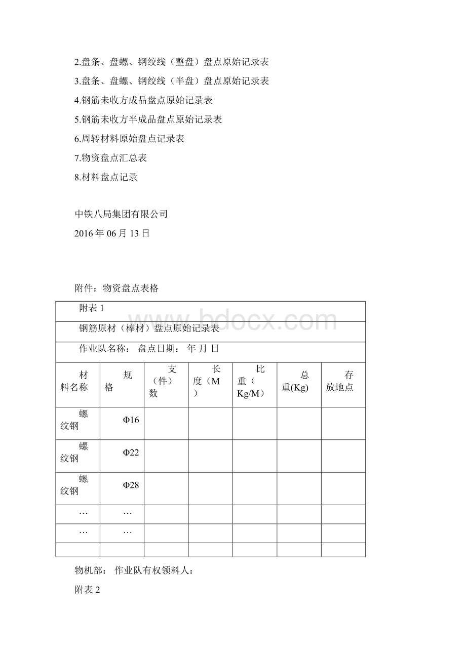 工程项目施工项目物资盘点工作实施方案Word文件下载.docx_第3页