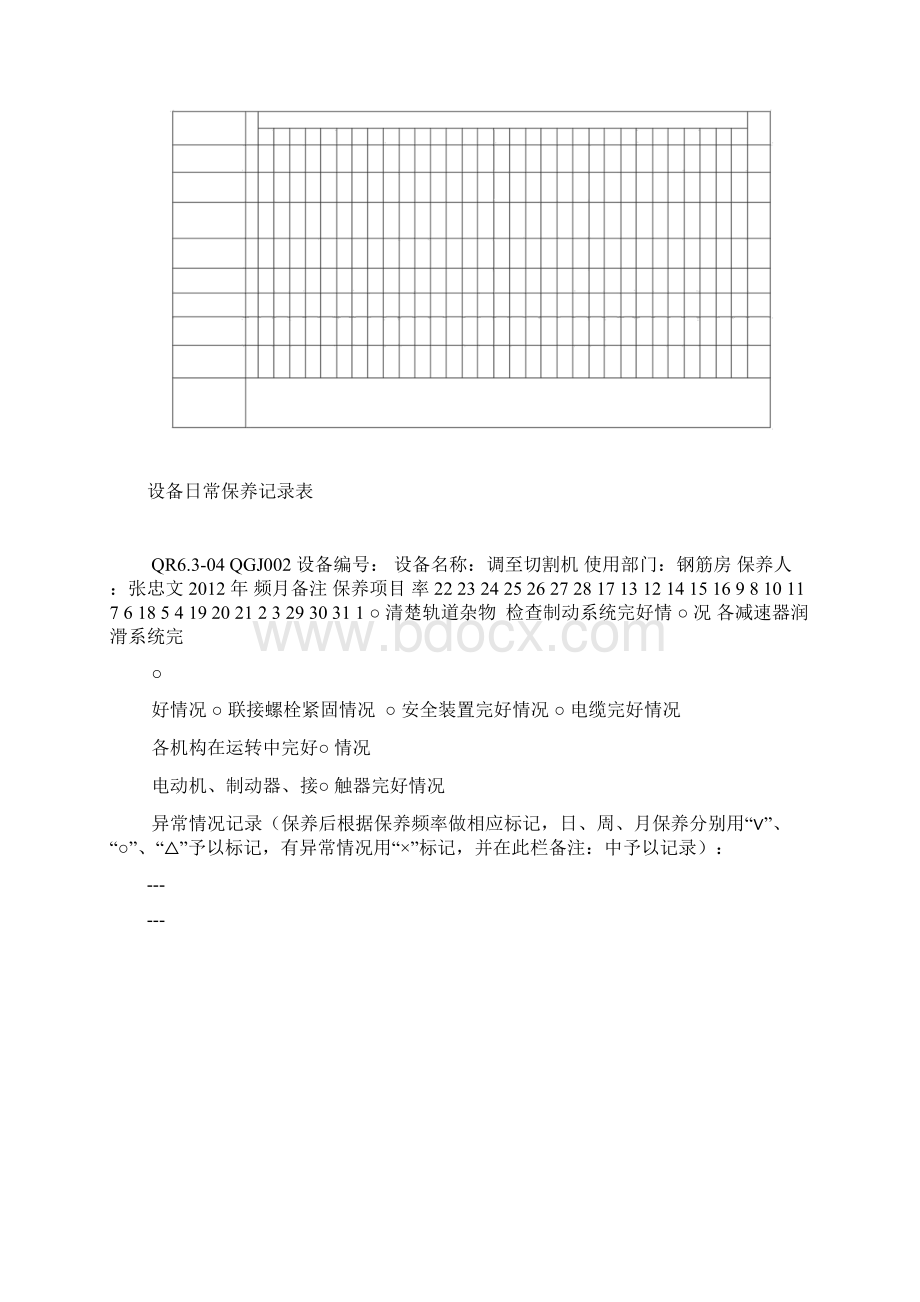 机械设备维修保养记录表.docx_第2页