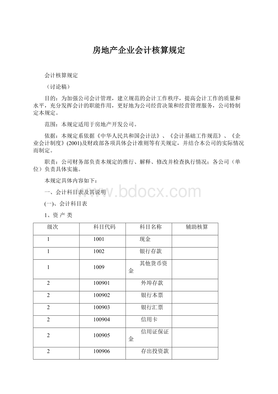 房地产企业会计核算规定.docx