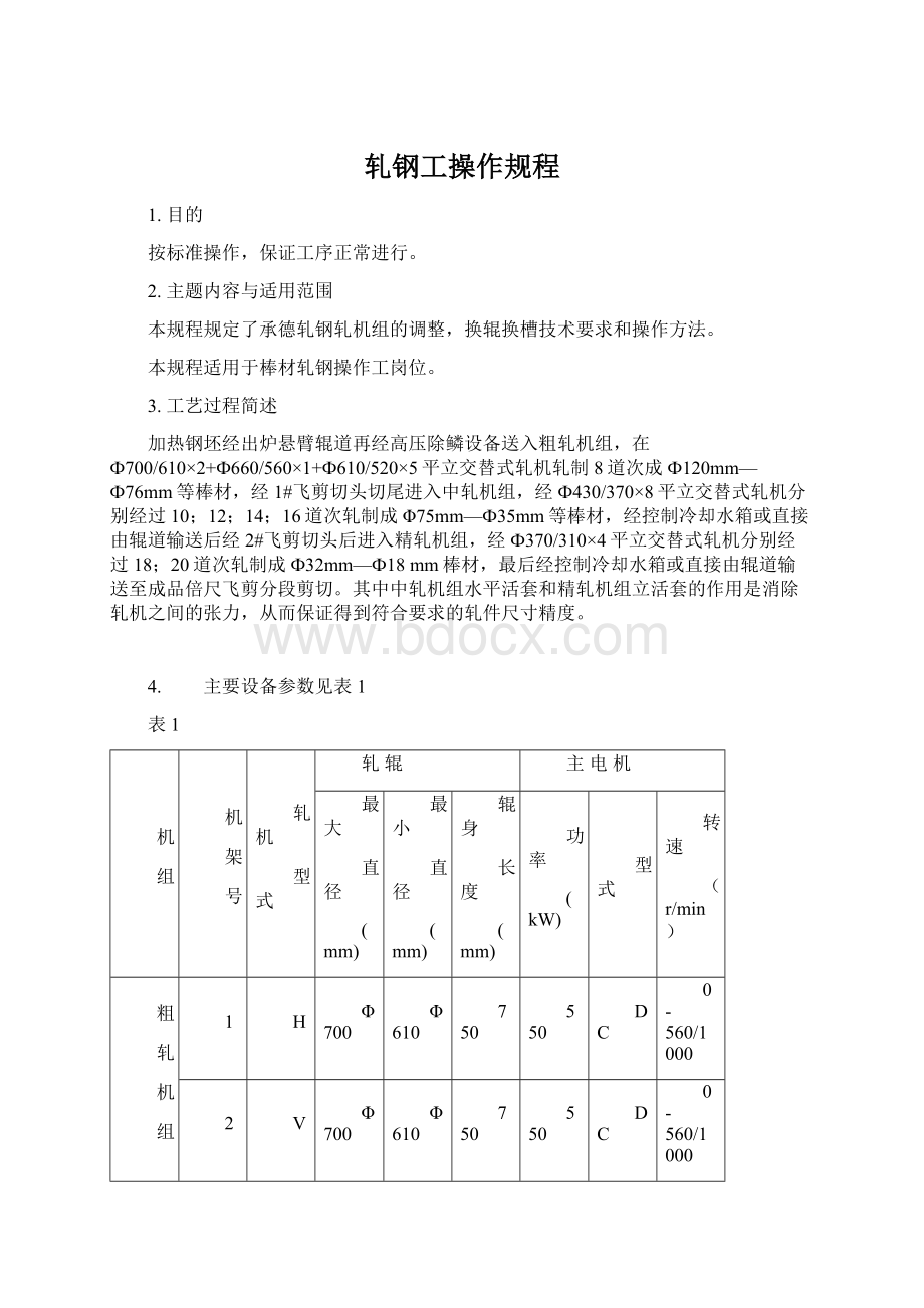 轧钢工操作规程Word文件下载.docx_第1页