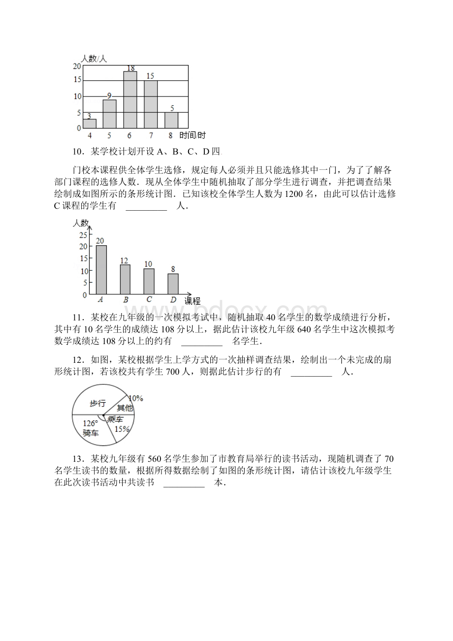 最新学年华师大版九年级数学下282用样本估计总体同步跟踪训练考点+分析+点评.docx_第3页