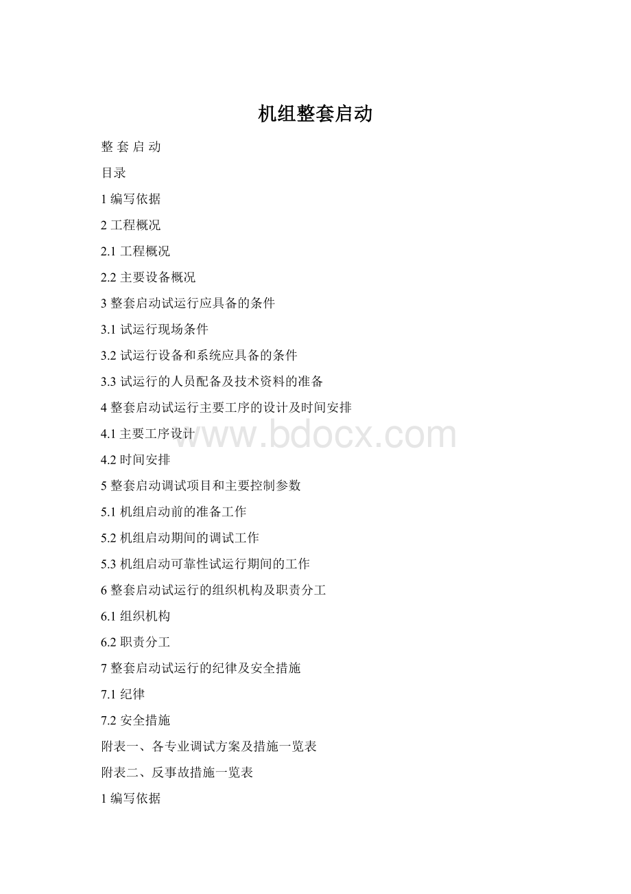 机组整套启动Word下载.docx