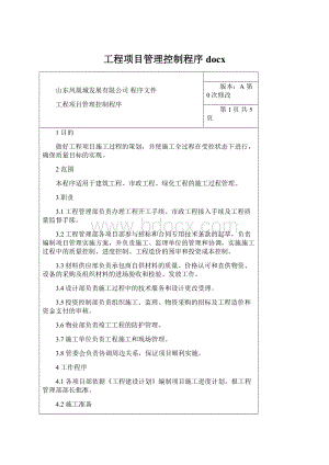 工程项目管理控制程序docx.docx