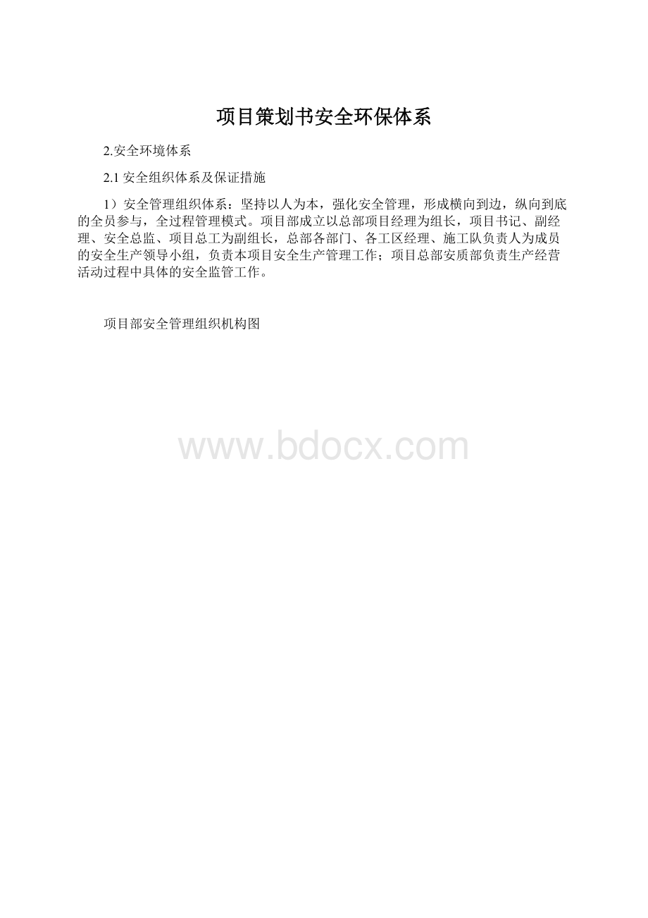 项目策划书安全环保体系.docx_第1页