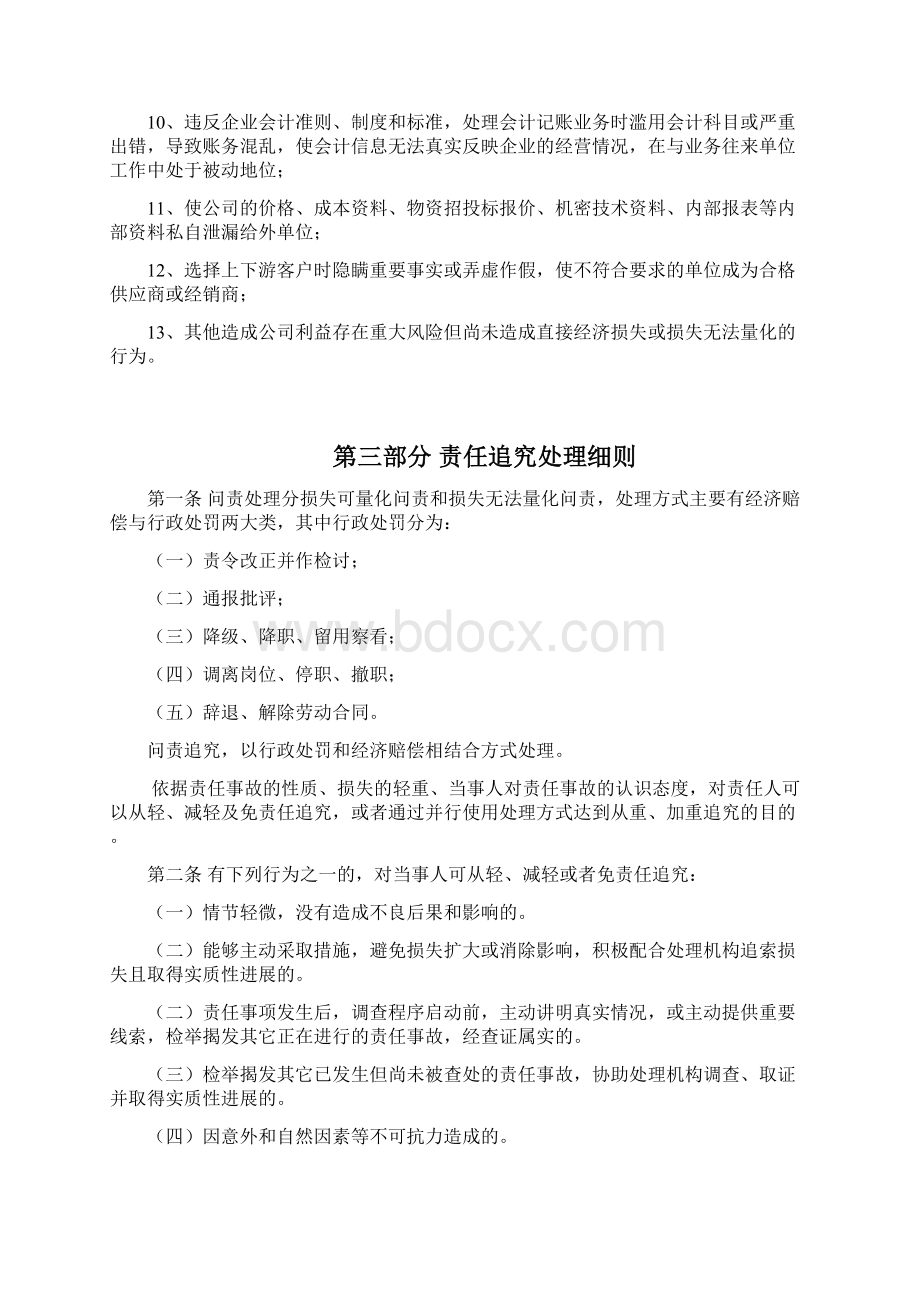 国有企业问责管理制度及实施细则草稿Word格式文档下载.docx_第3页