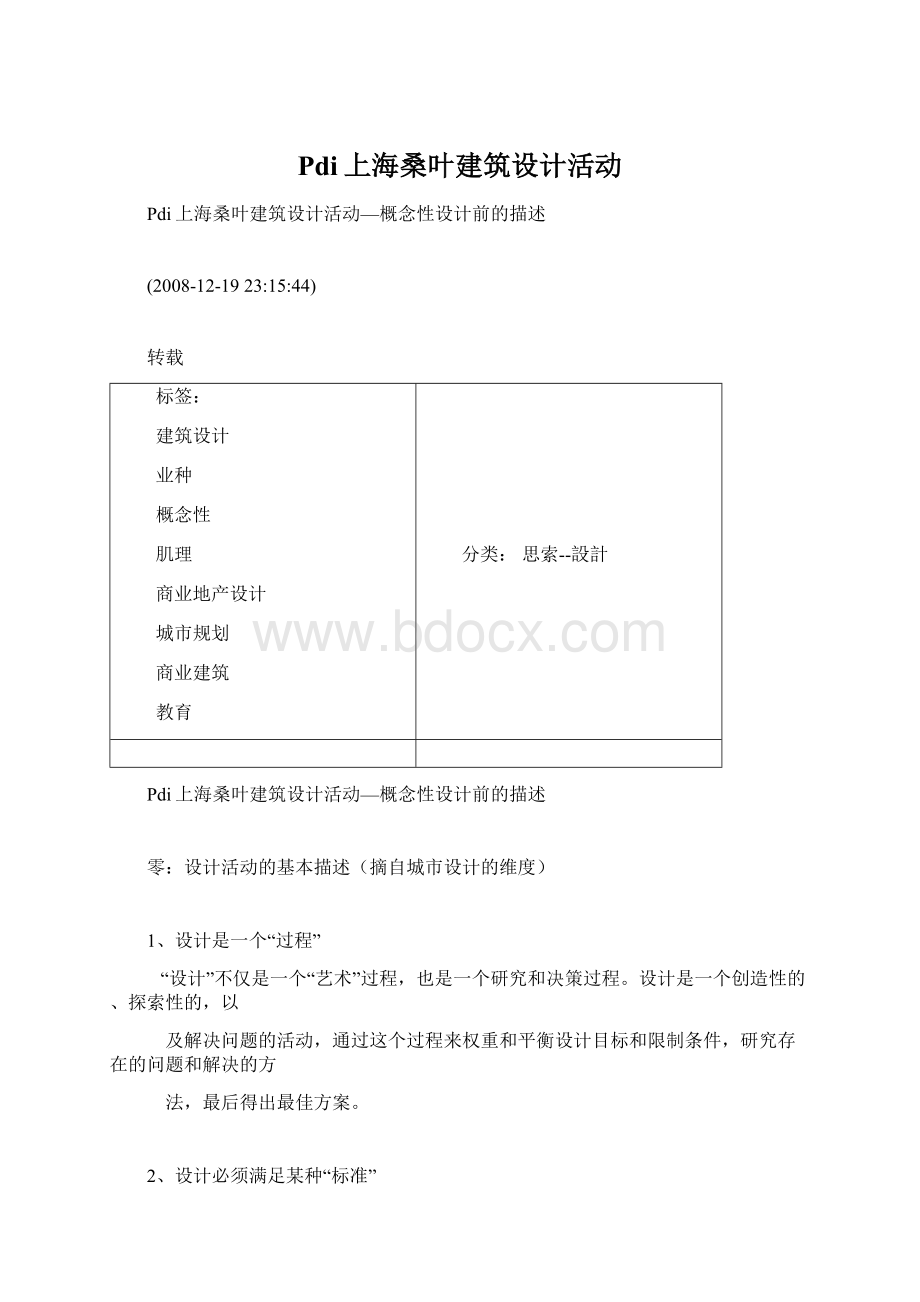 Pdi上海桑叶建筑设计活动Word文档格式.docx