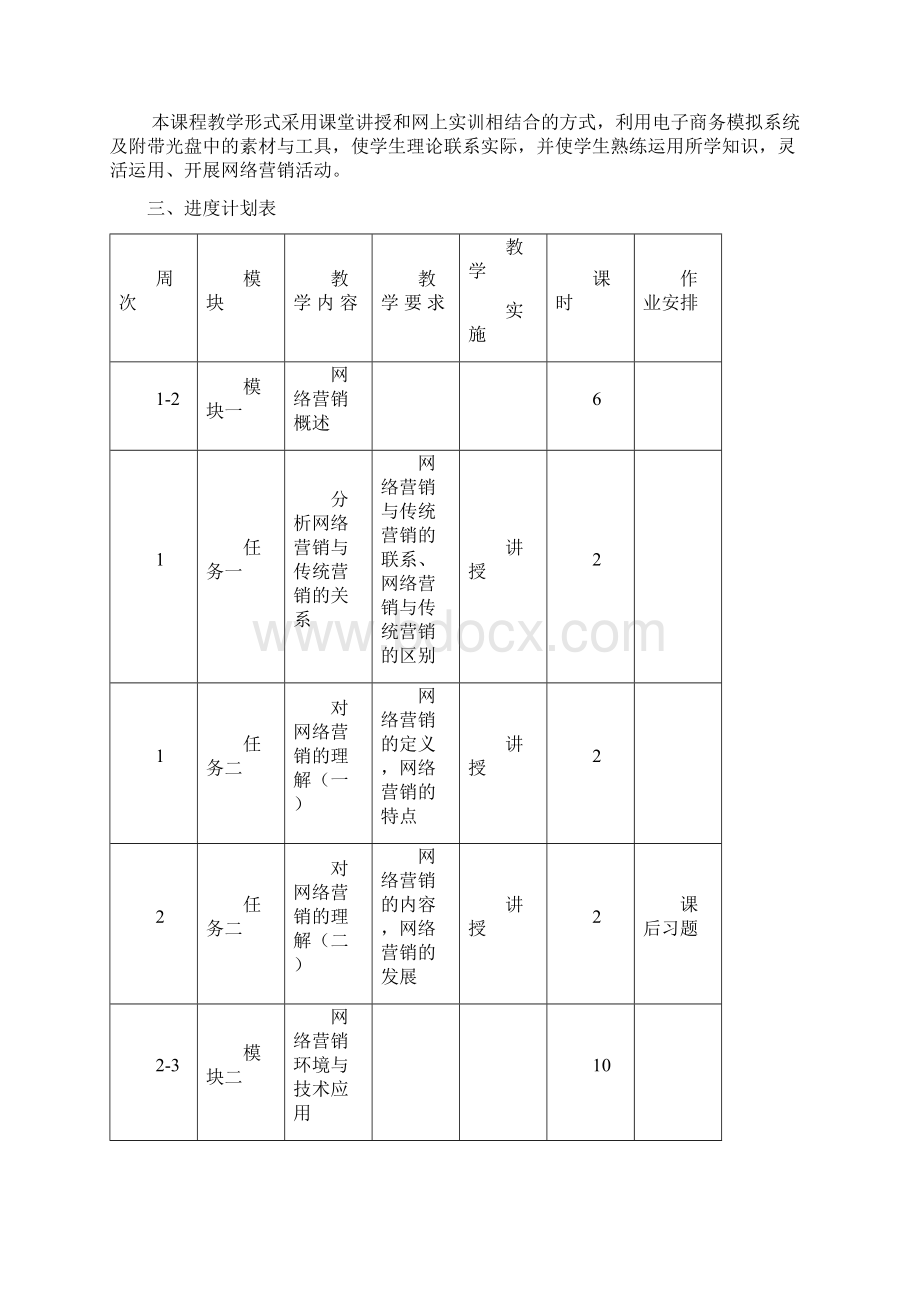 网络营销》教学计划Word格式.docx_第2页