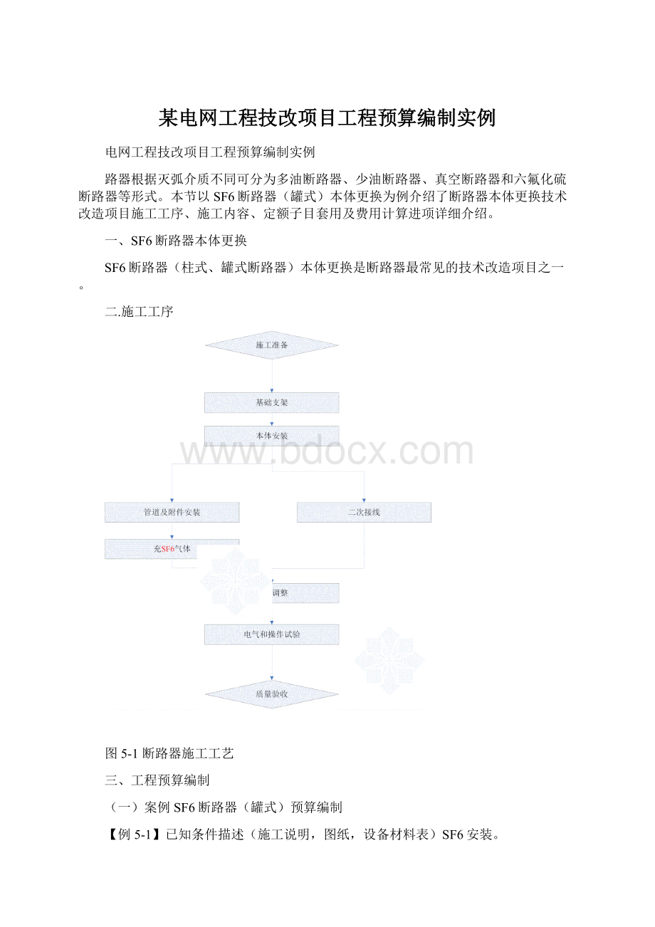 某电网工程技改项目工程预算编制实例Word格式.docx_第1页