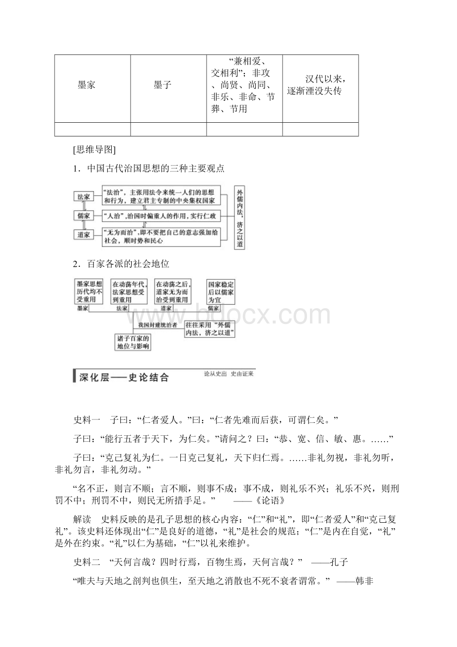 步步高届高考历史人民版福建专用一轮复习配套文档专题十二 第26讲 百家争鸣及汉代儒学Word文档下载推荐.docx_第3页