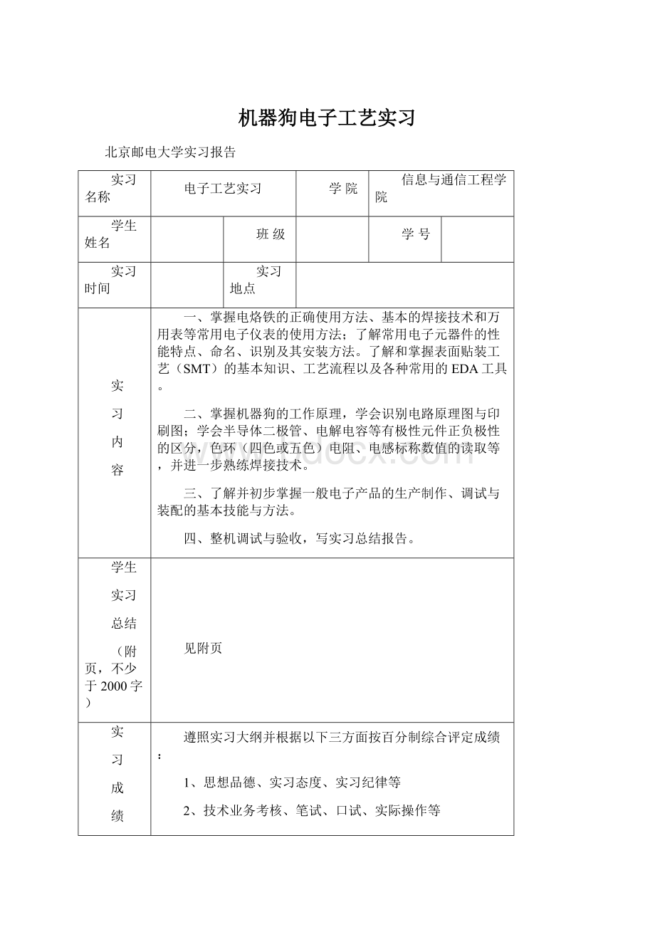 机器狗电子工艺实习.docx