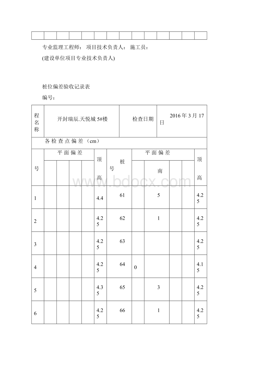 5#桩位偏差验收记录表Word格式文档下载.docx_第3页