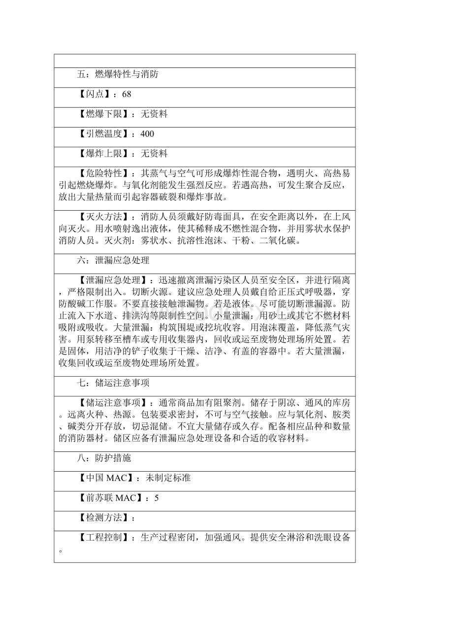 水性树脂化学品安全技术说明书Word格式.docx_第2页