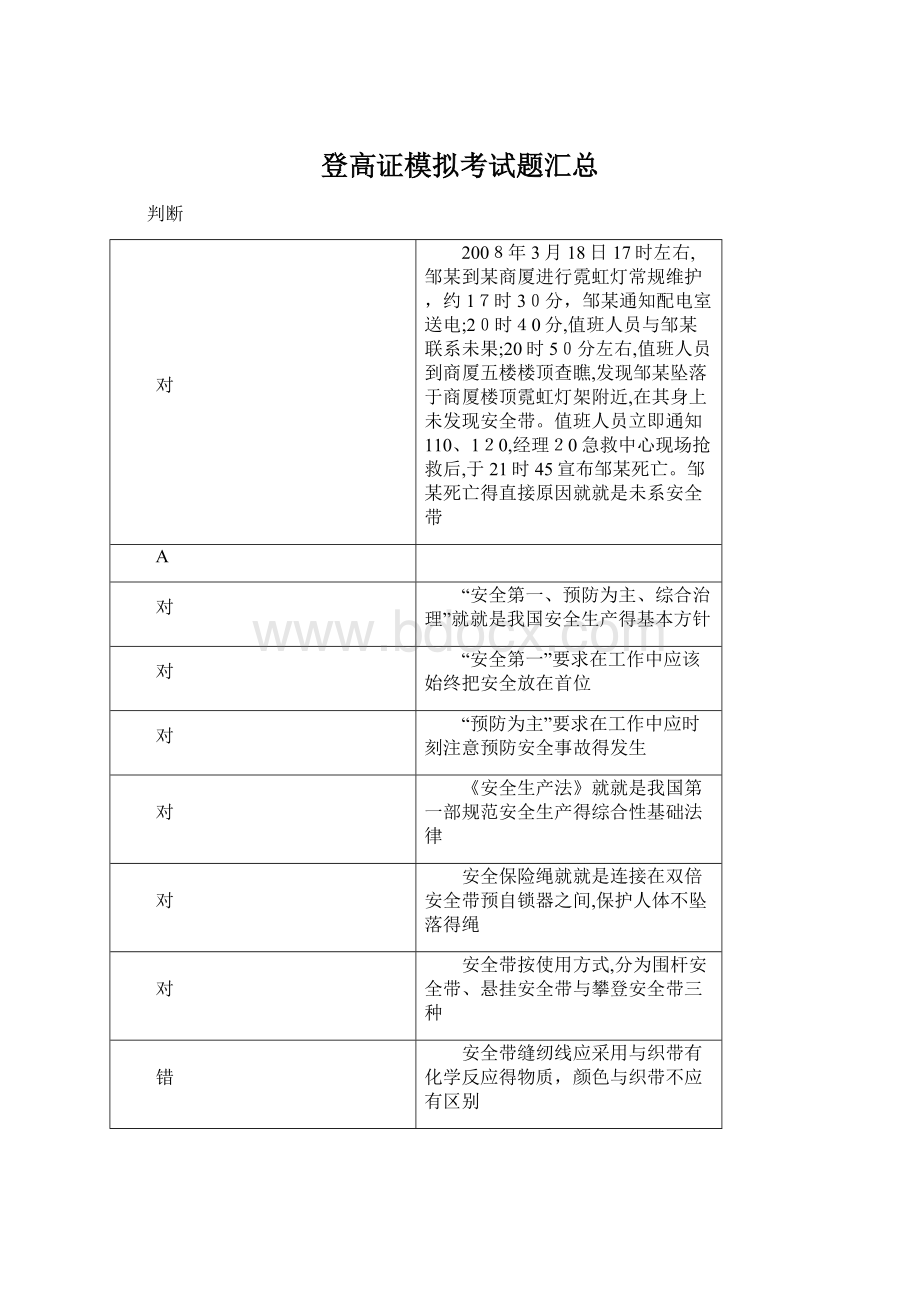 登高证模拟考试题汇总.docx_第1页