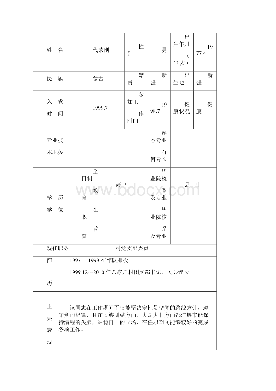 八家户代表大会代表登记表.docx_第3页