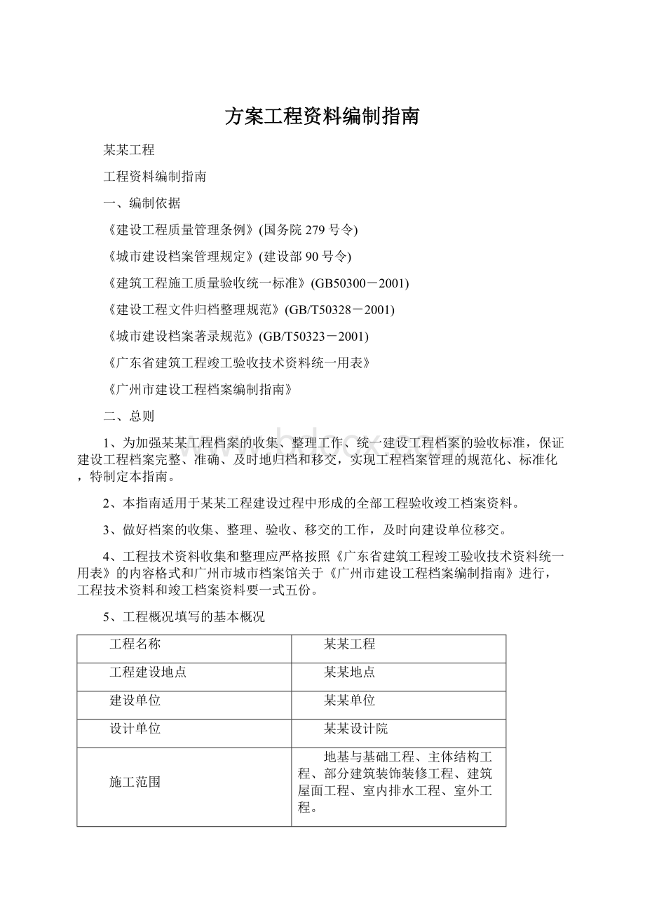 方案工程资料编制指南Word文档格式.docx_第1页