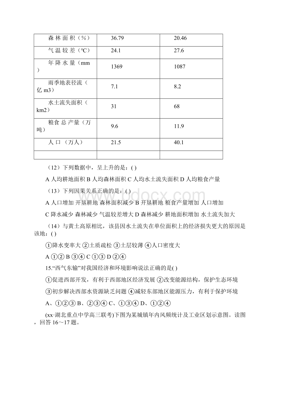 高三上学期期末考试地理试题 含答案.docx_第3页