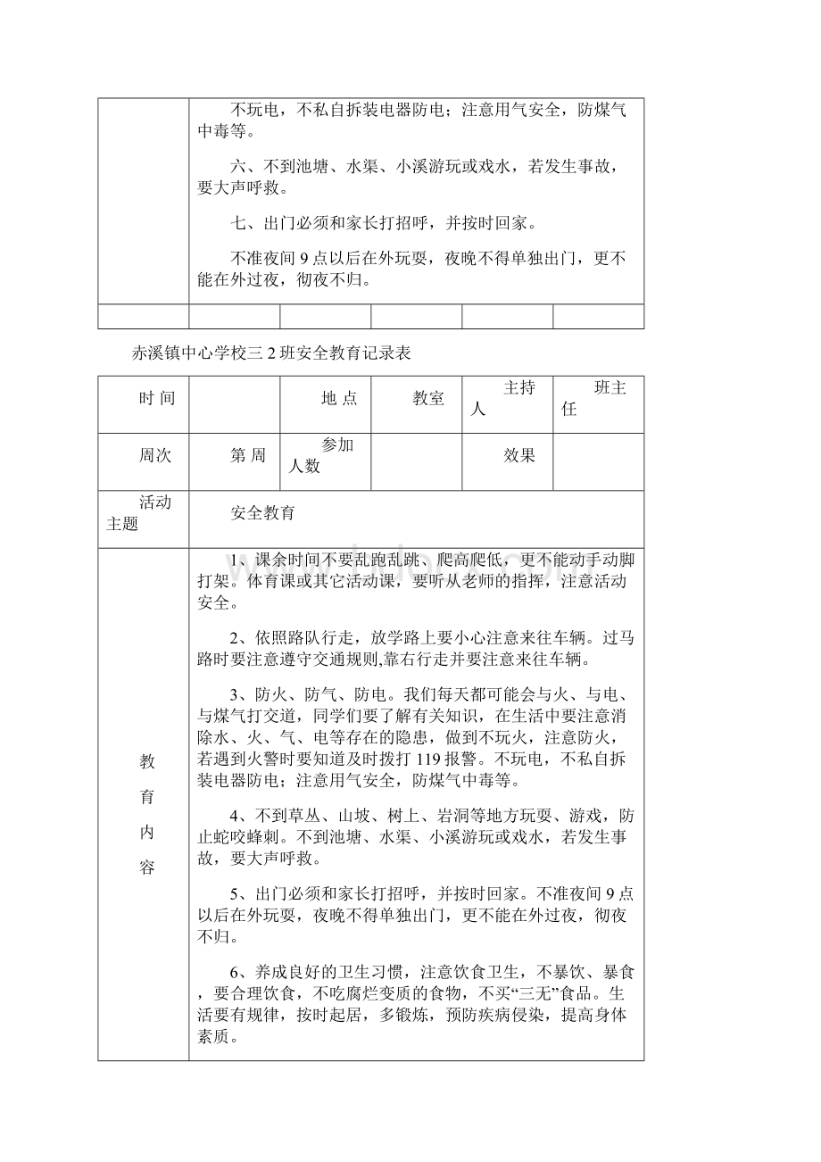 安全教育内容记录表.docx_第2页