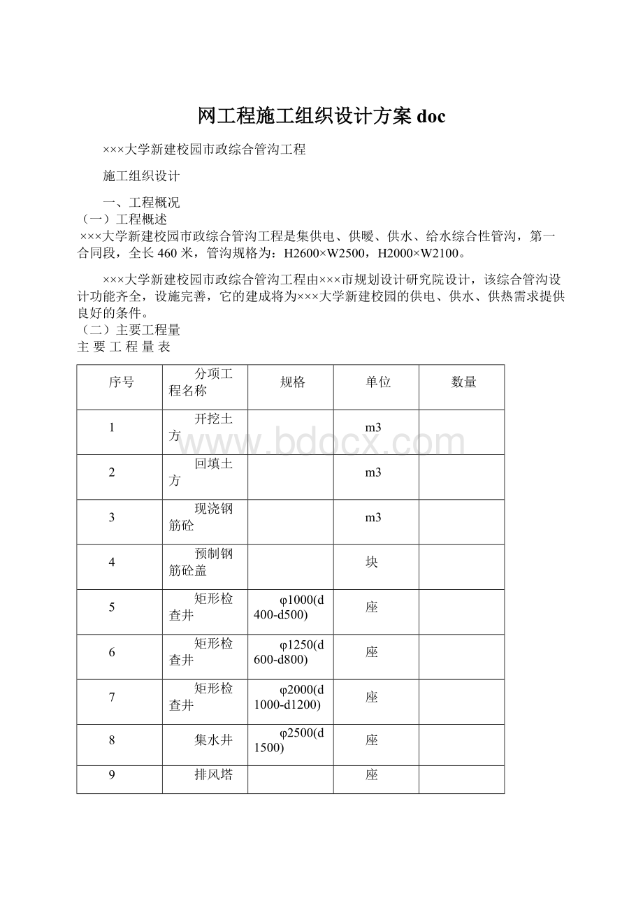 网工程施工组织设计方案doc.docx_第1页