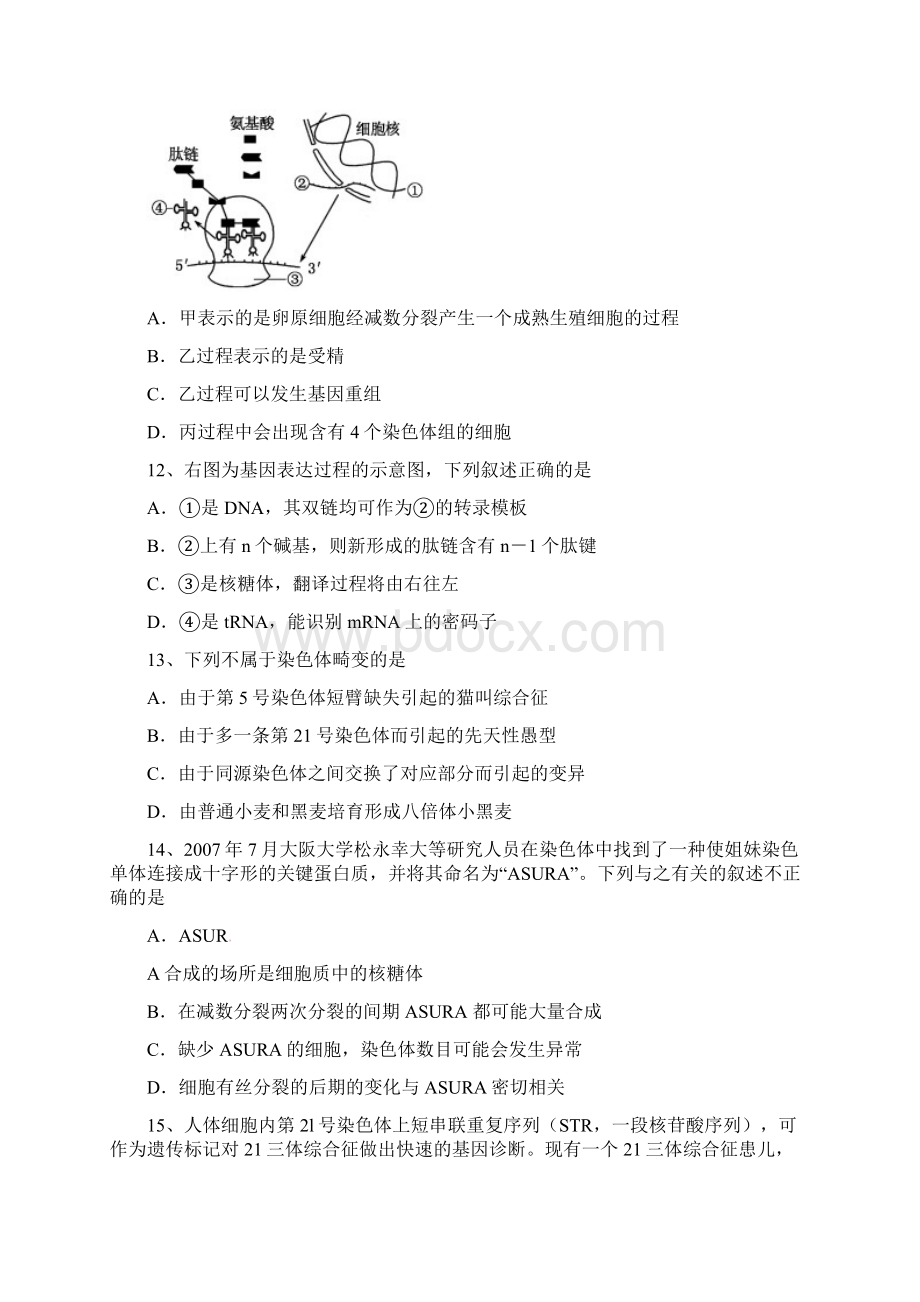 浙江省温州市高二生物下册期末测试题文档格式.docx_第3页