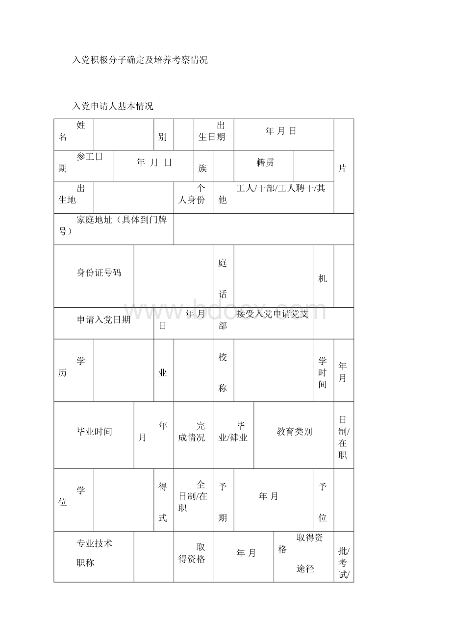 发展党员全程纪实簿征求意见稿.docx_第3页