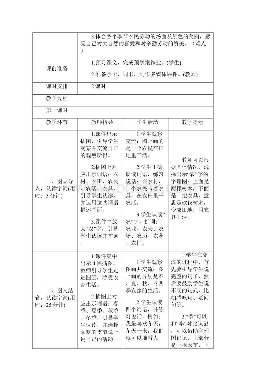 图文最新部编版语文二年级上册第二单元田家四季之歌导学案教案说课稿课堂实录课堂同步练习文档格式.docx_第3页