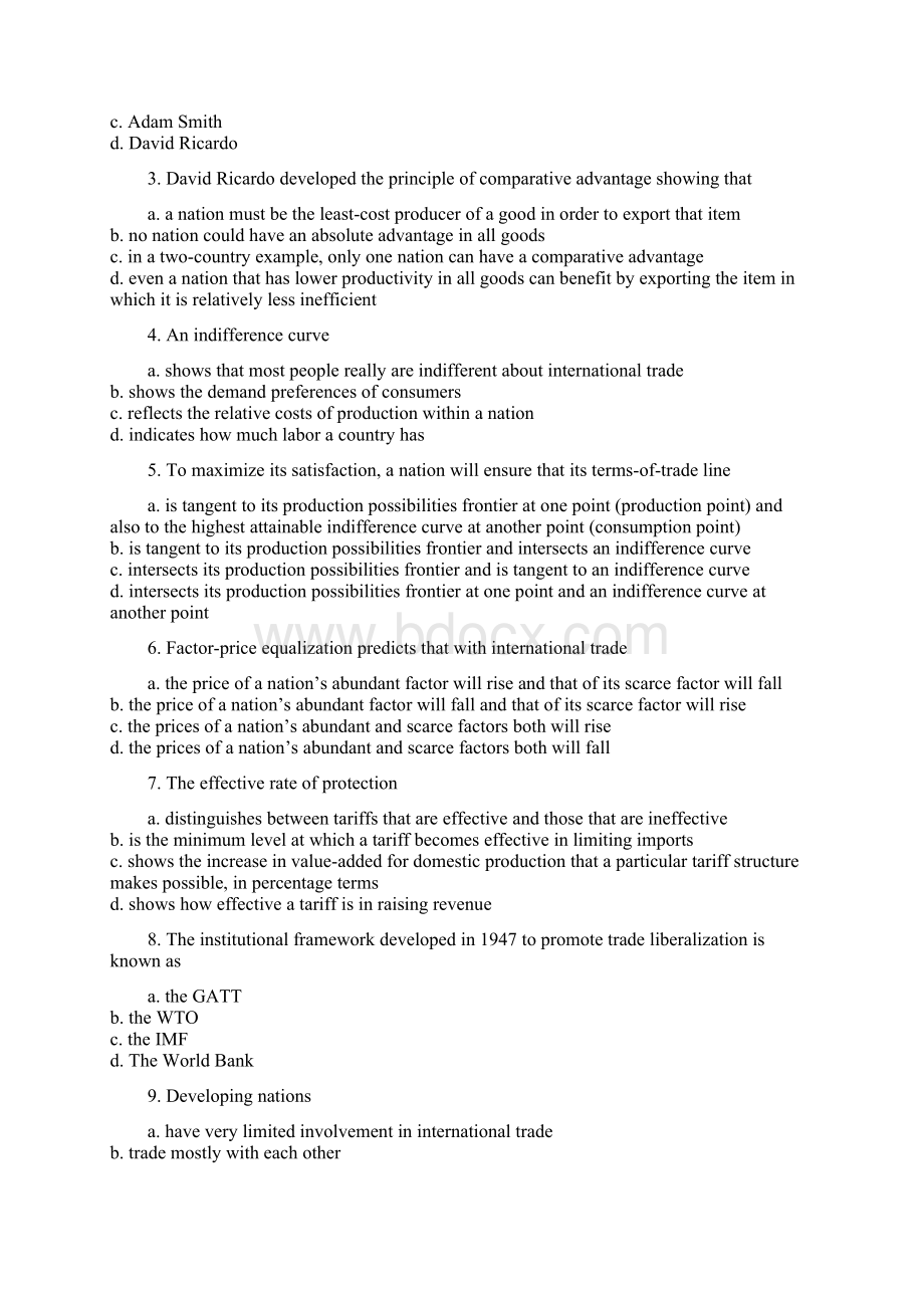 国际经济学模拟试题英文含答案.docx_第2页