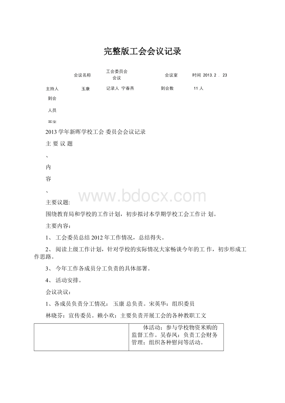 完整版工会会议记录文档格式.docx_第1页