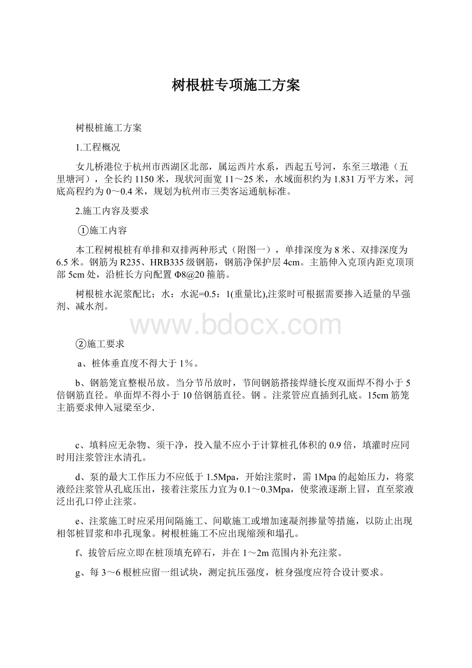 树根桩专项施工方案文档格式.docx