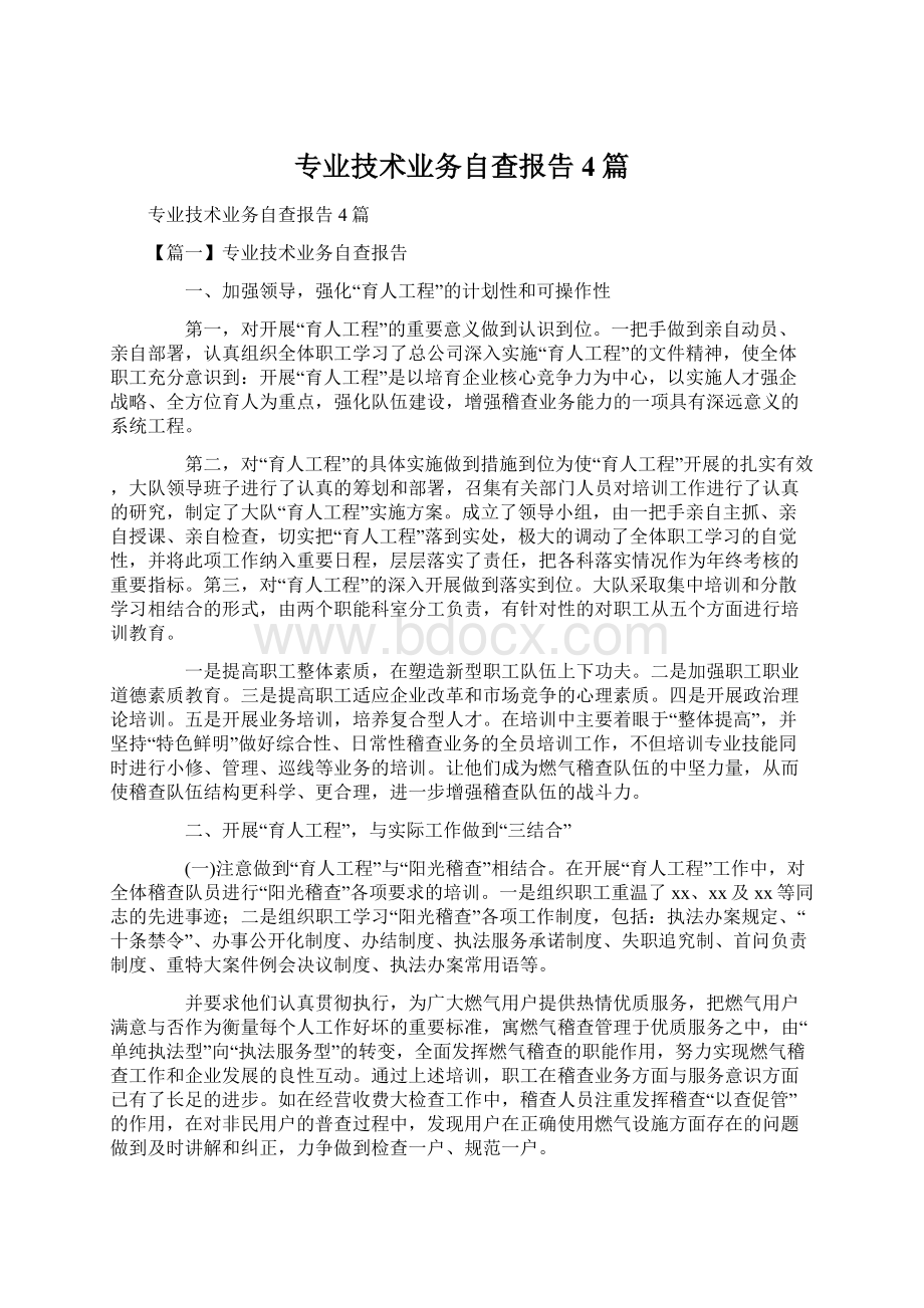 专业技术业务自查报告4篇.docx_第1页