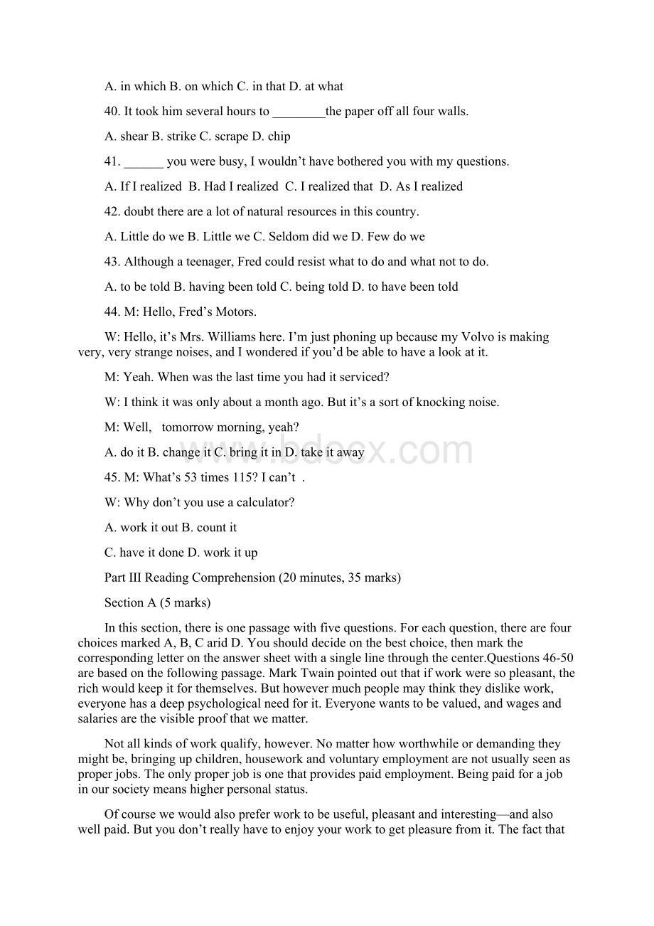 全国大学生英语竞赛C级模拟样题及答案.docx_第2页