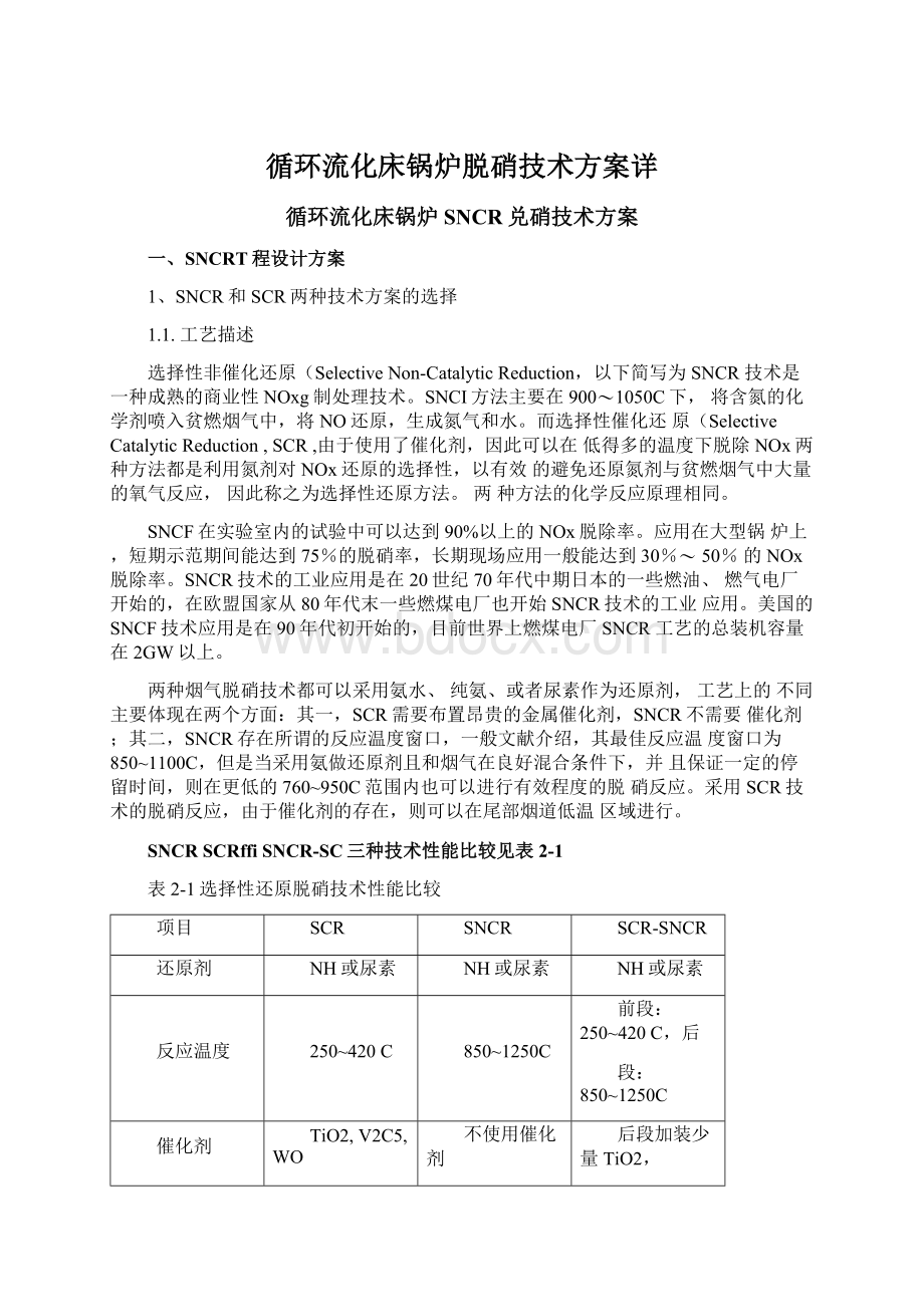 循环流化床锅炉脱硝技术方案详Word下载.docx