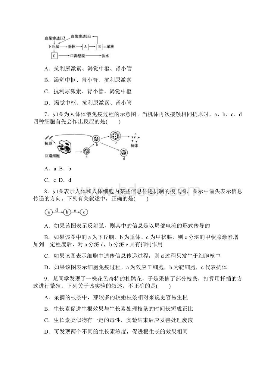 江苏省如东县学年高二上学期期中四校联考生物试题选修.docx_第3页