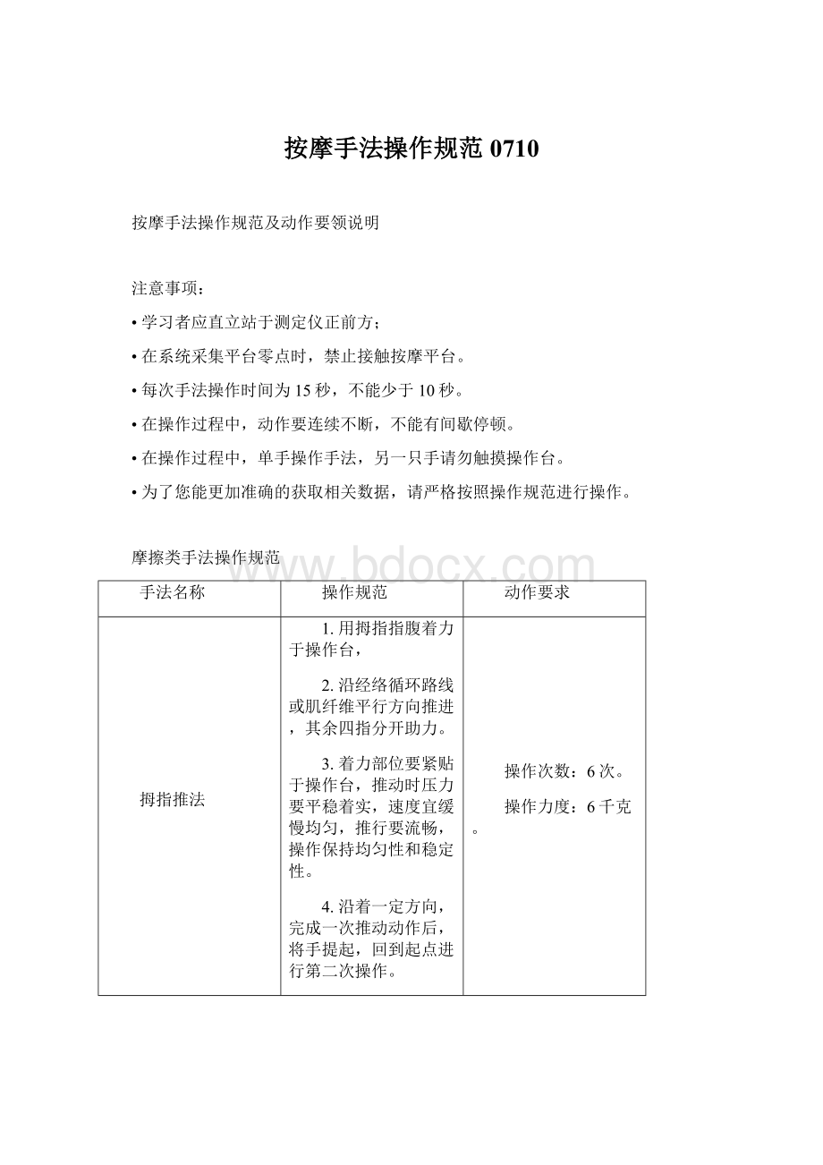 按摩手法操作规范0710Word文件下载.docx_第1页