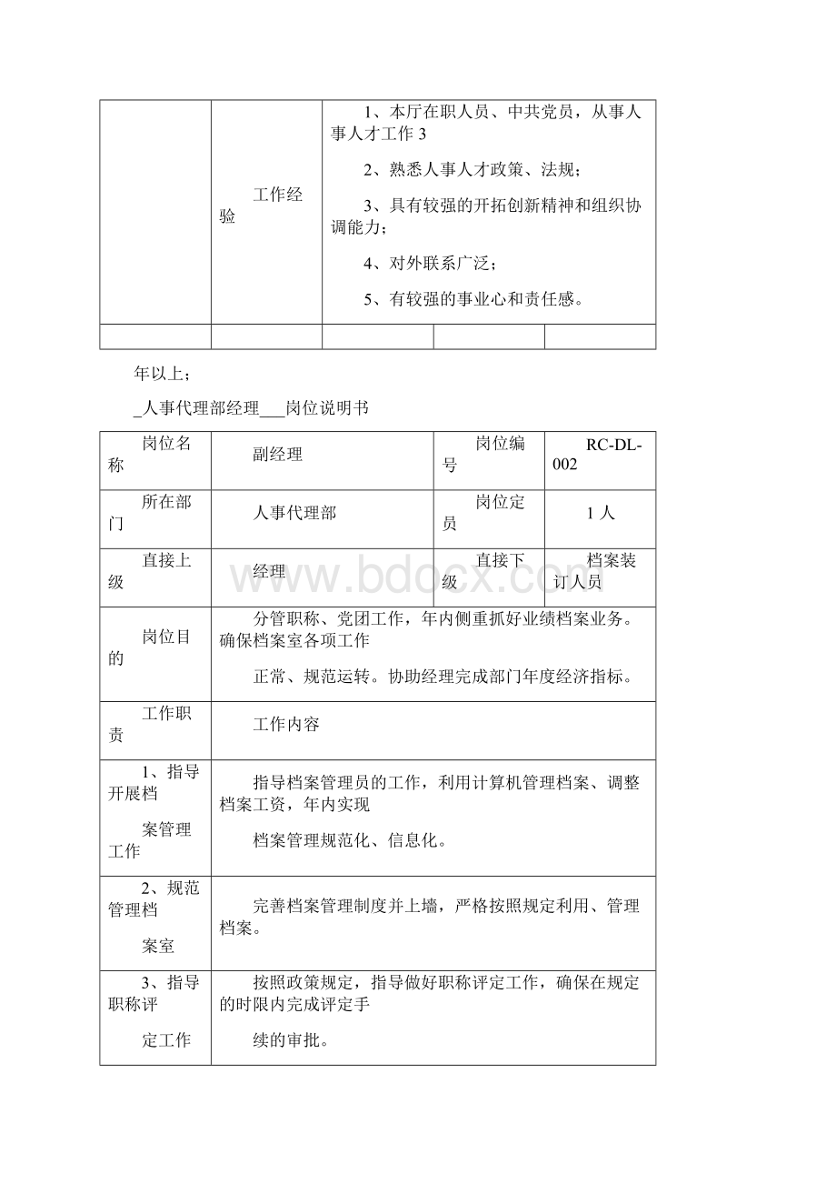 人事代理部岗位说明书.docx_第2页