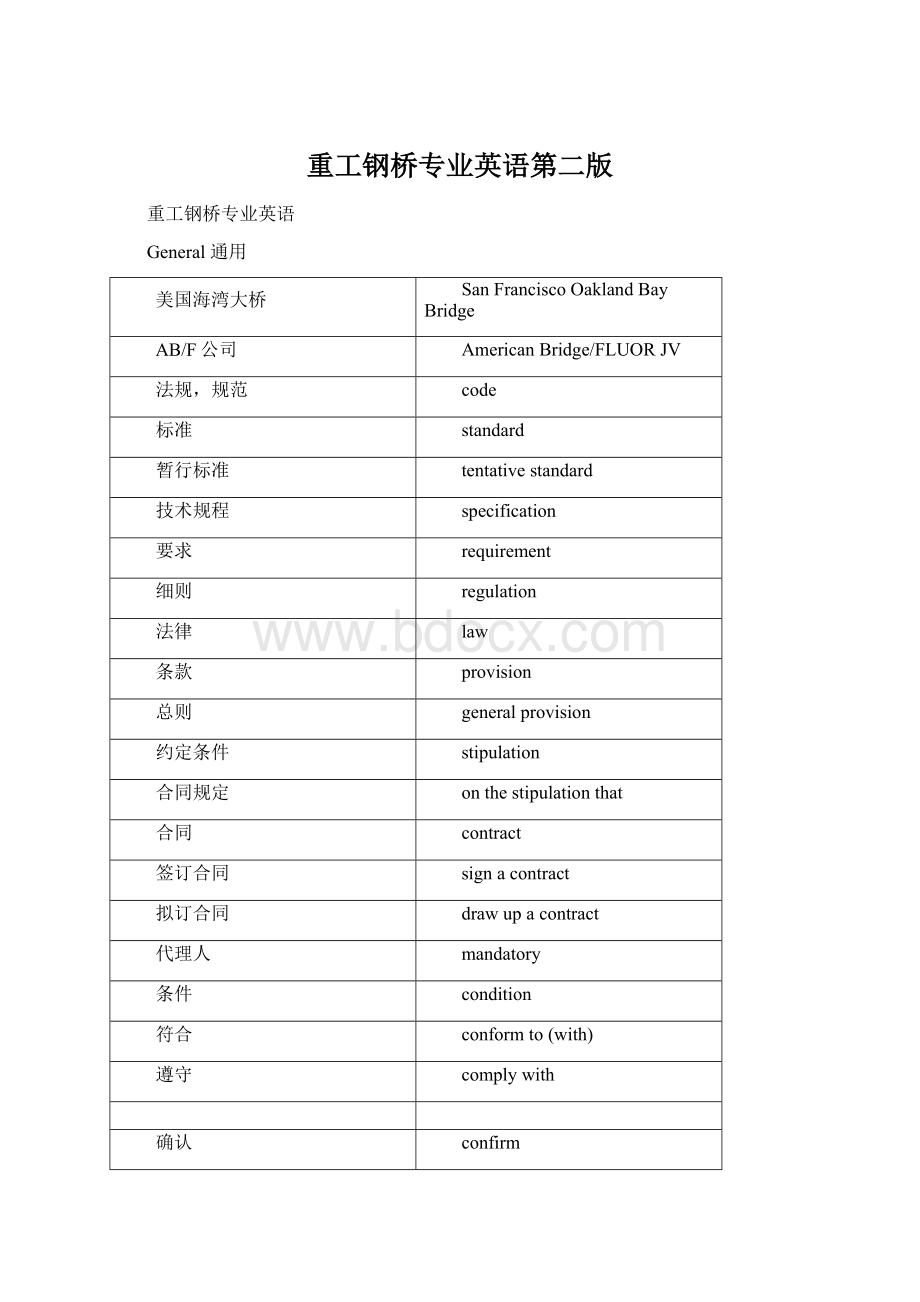 重工钢桥专业英语第二版Word格式.docx