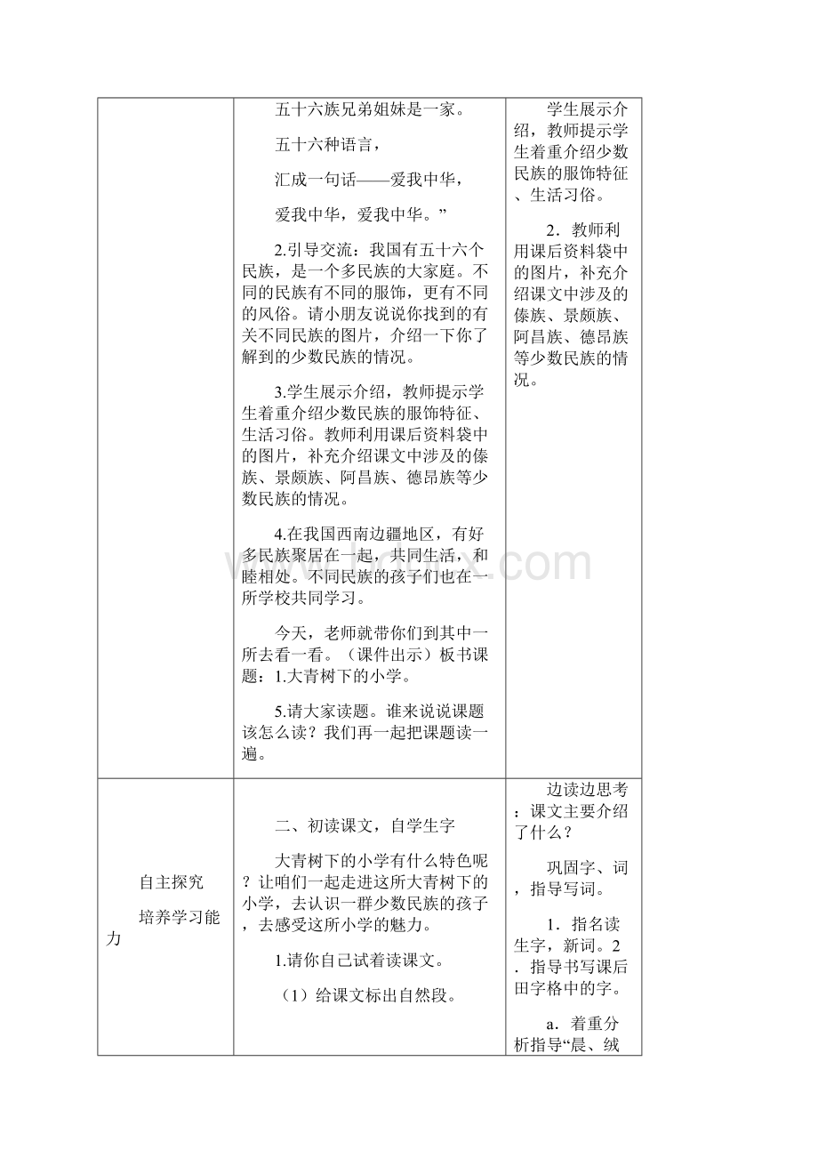 实用参考《大青树下的小学》教案.docx_第2页